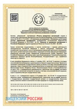 Приложение к сертификату для ИП Бердск Сертификат СТО 03.080.02033720.1-2020
